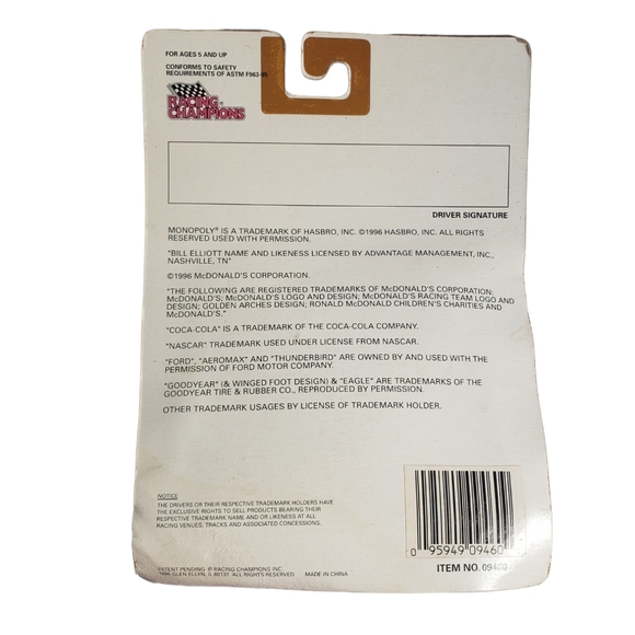 Racing Champions NASCAR McDonald's Racing Team #94 Bill Elliot Cars Set of 2 - Picture 3 of 7